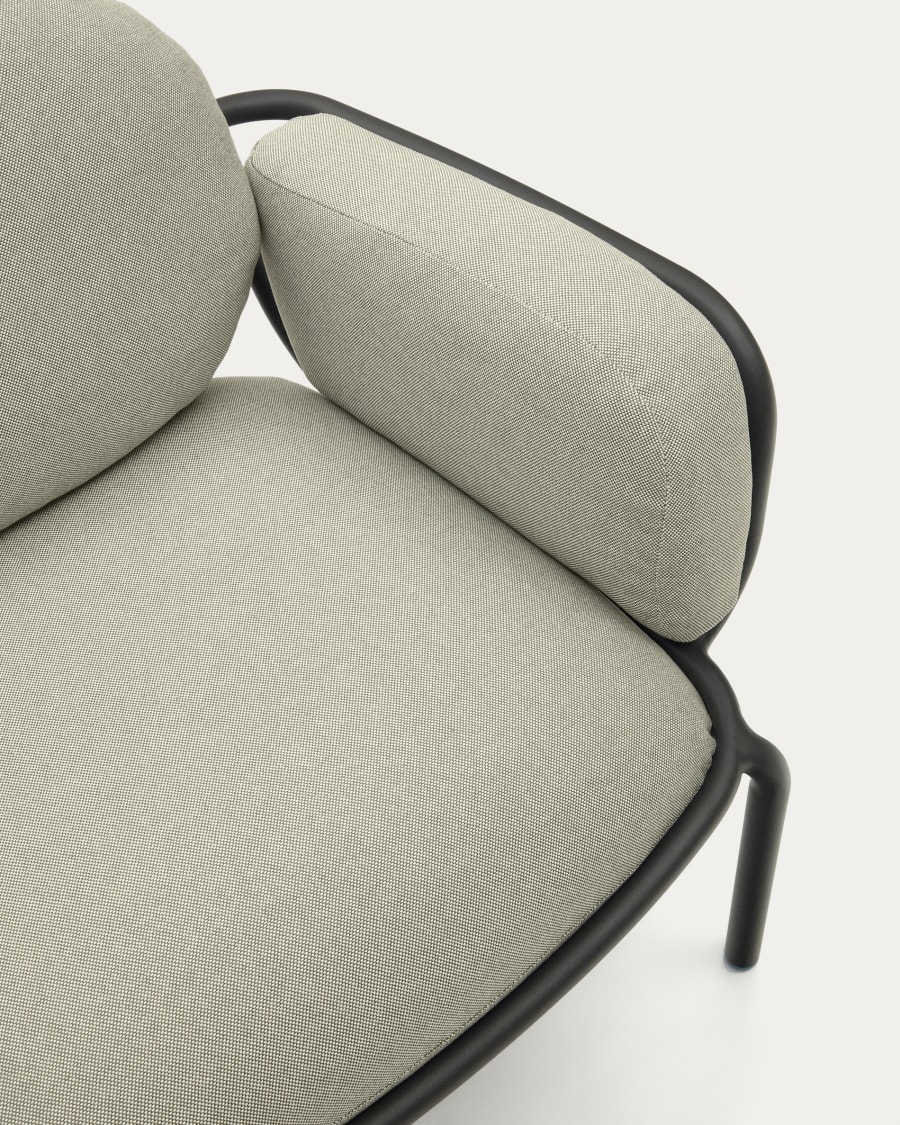 Joncols outdoor armchair with beige upholstery and aluminium with grey painted finish