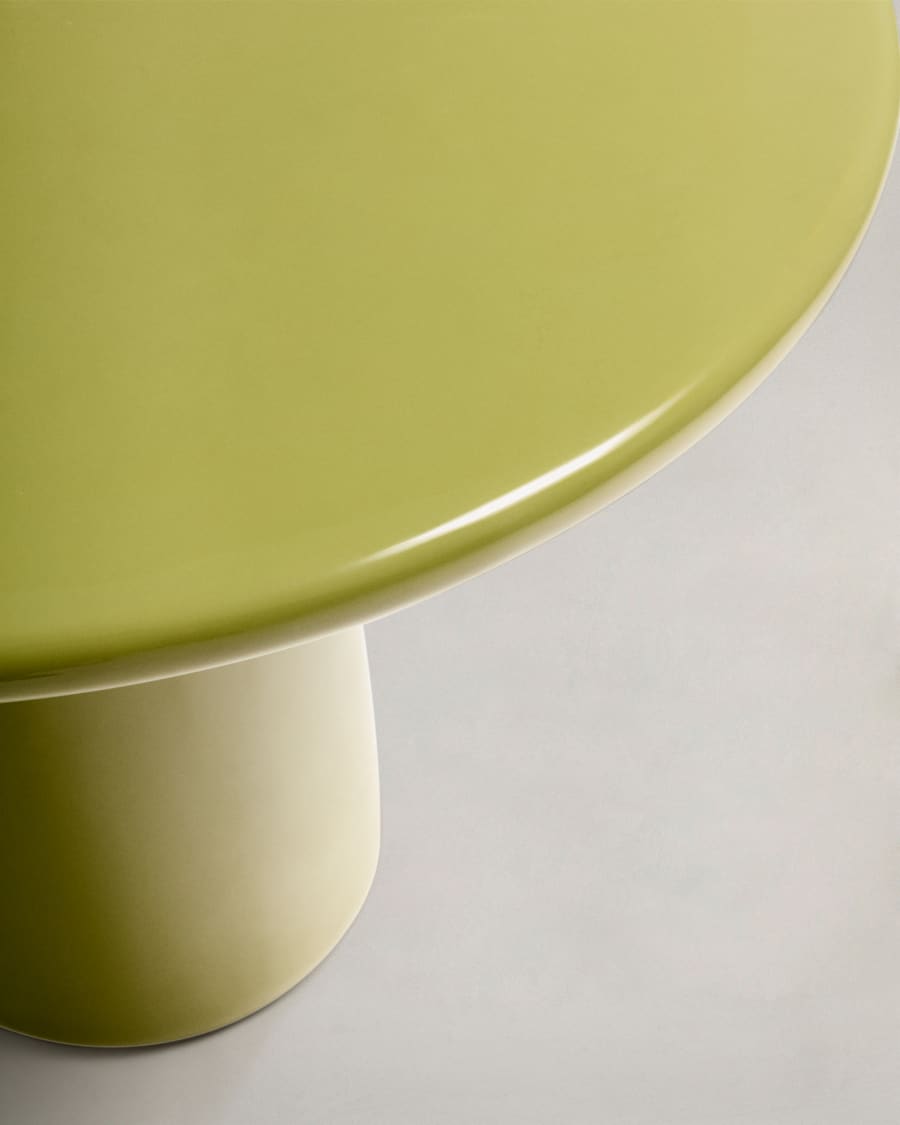 Albanella coffee table in cement with glossy green finish Ø65cm