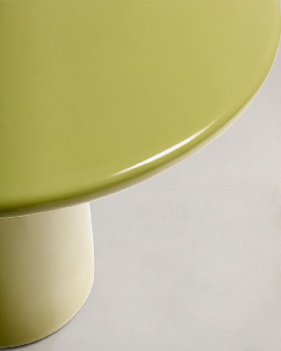 Albanella coffee table in cement with glossy green finish Ø85cm