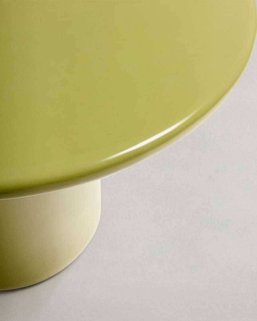 Albanella coffee table in cement with glossy green finish Ø110cm