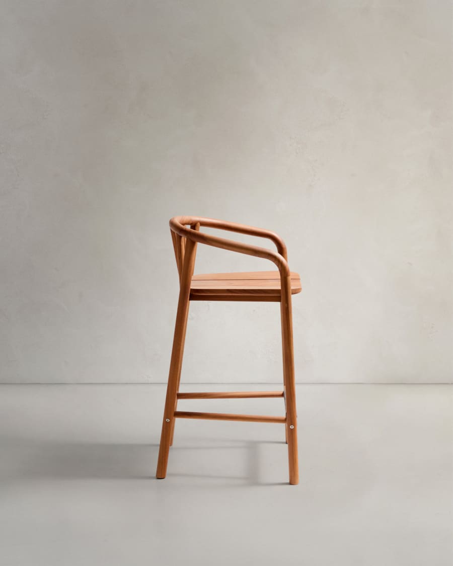 Turqueta outdoor stool made of FSC 100% solid teak wood, height 65cm