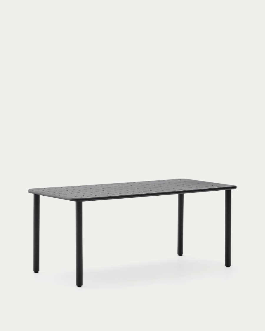Brai outdoor table in dark grey galvanised steel 180 x 90cm