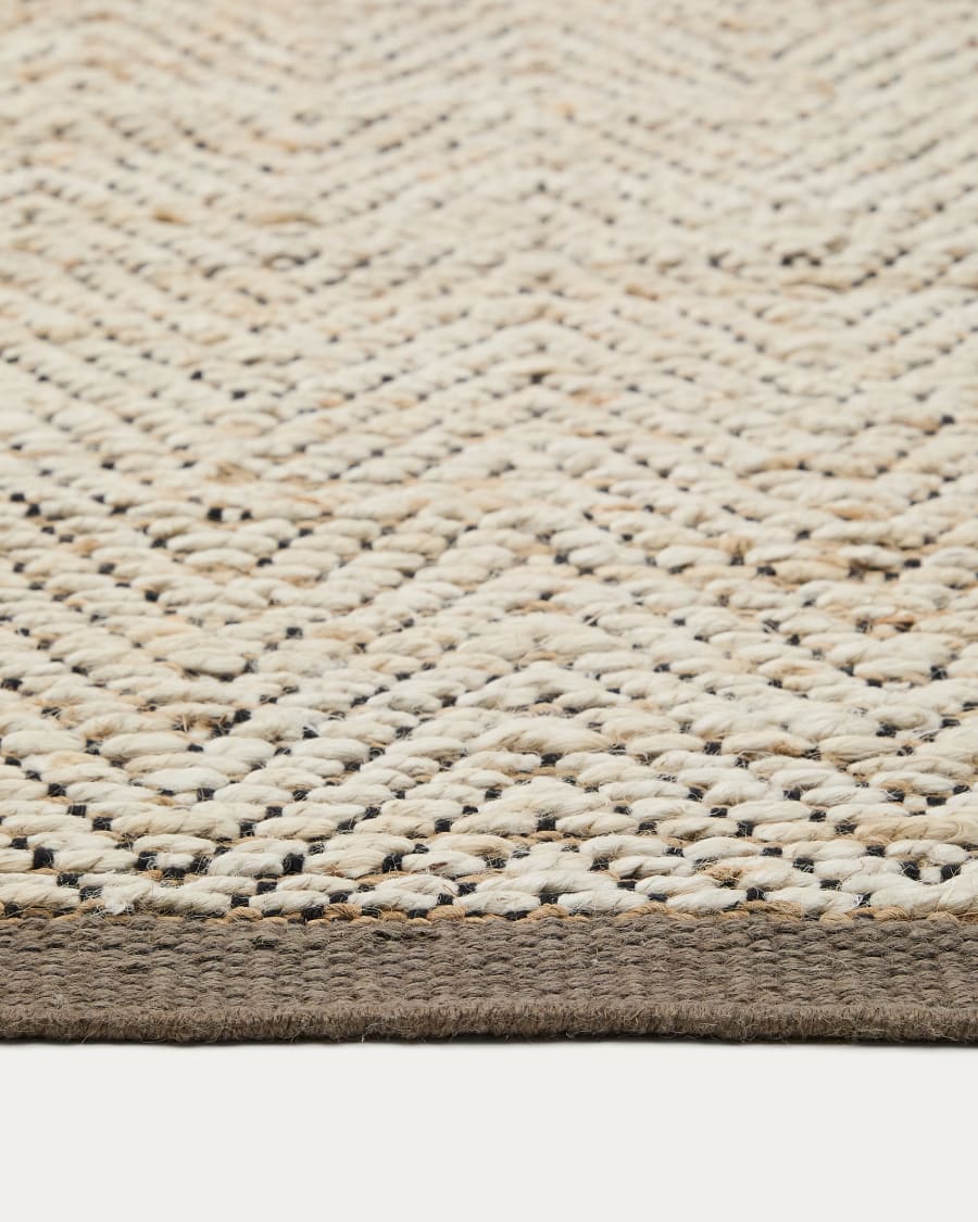 Arpe beige jute jacquard rug 160 x 230cm