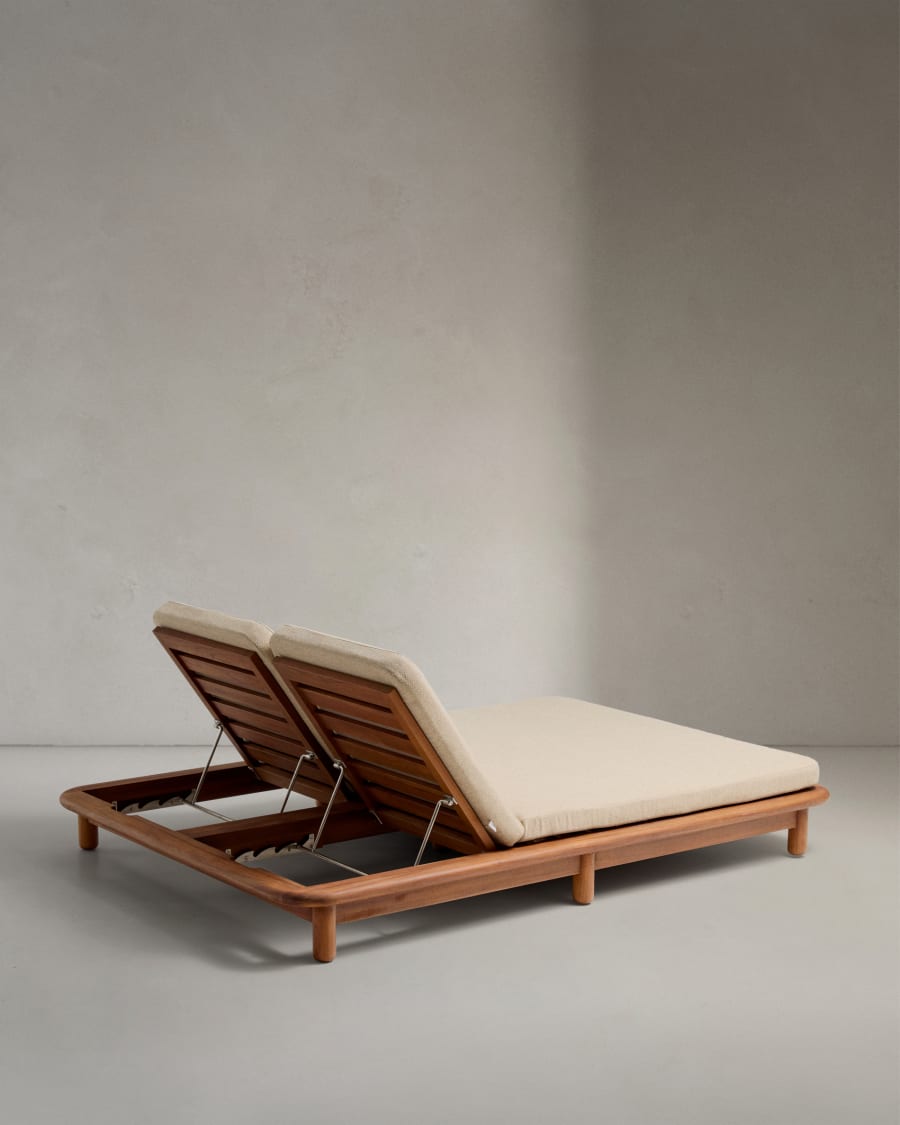 Turqueta double sun lounger made of FSC 100% solid teak wood