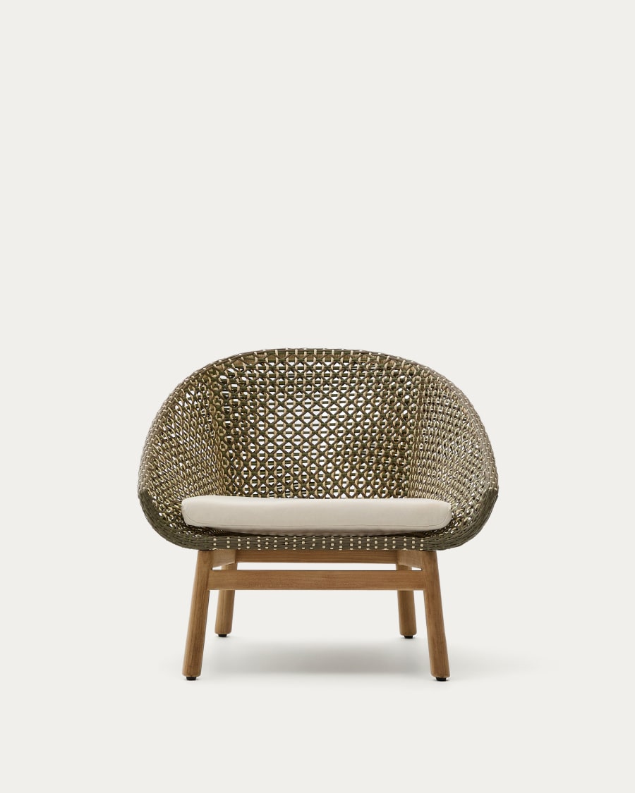 Olbia armchair made of synthetic rattan and FSC 100% solid teak wood