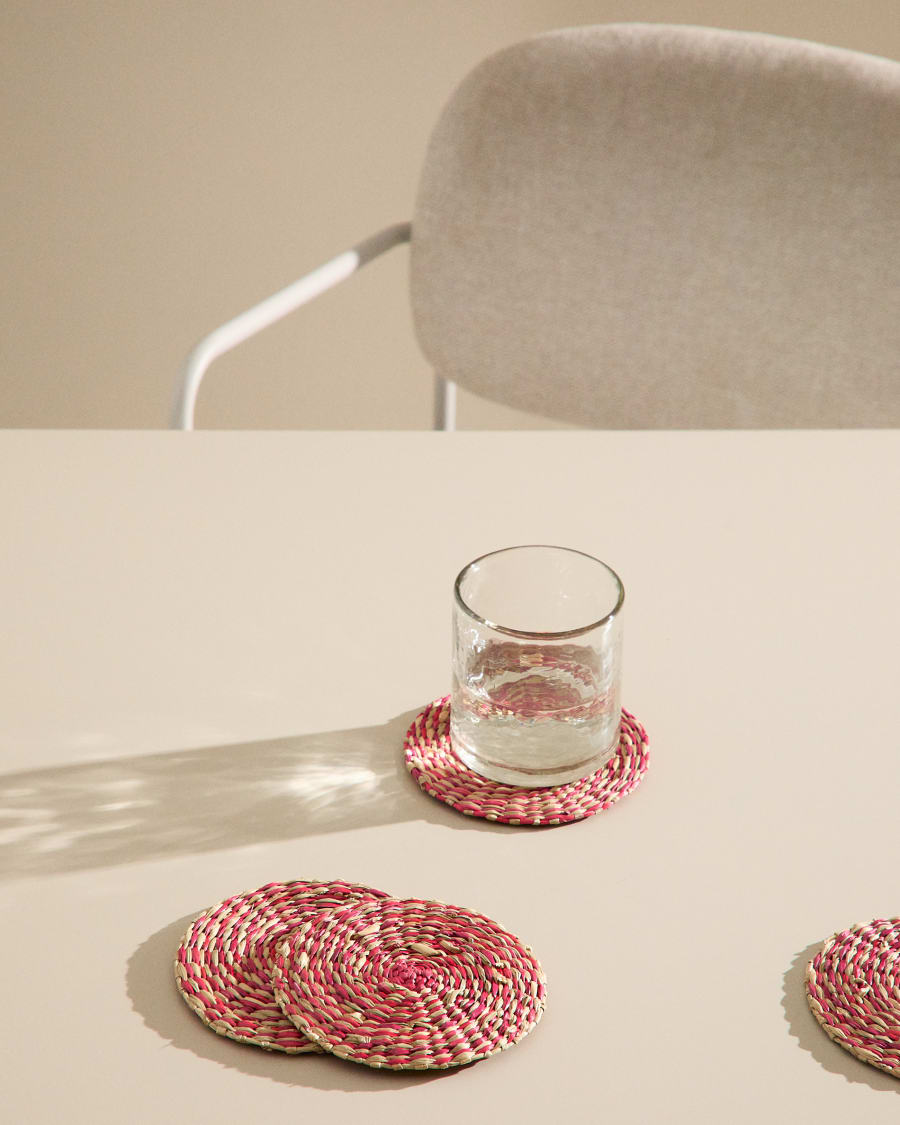Rivela set of 4 red seagrass coasters