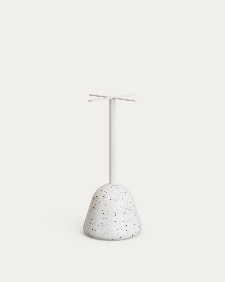Saura Outdoor Table Base in White Terrazzo and Steel with White Finish Ø 41 x 95 cm