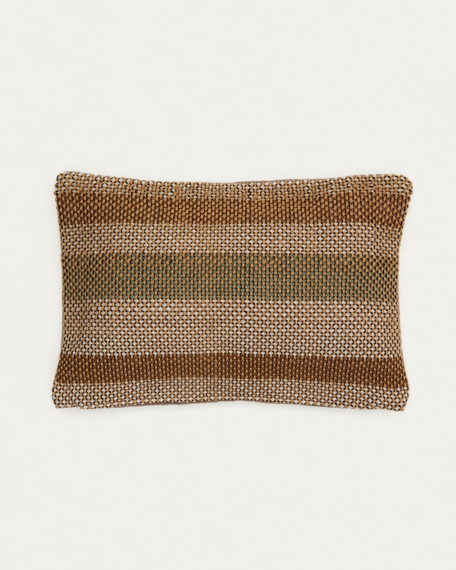 Cushion cover Lunet 100% PET with beige and green stripes 40 x 60 cm