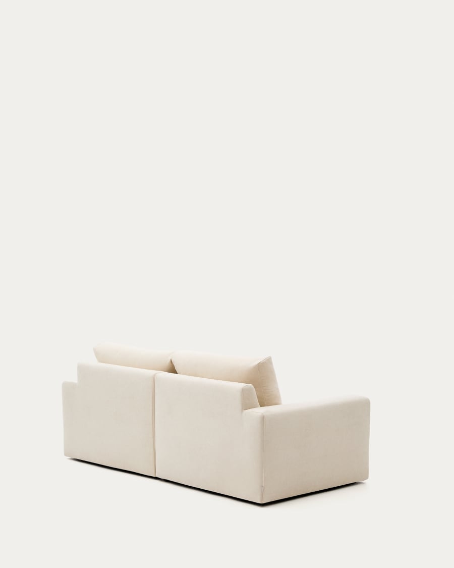 Alea ecru chenille 3-seater modular sofa with removable cover 220cm