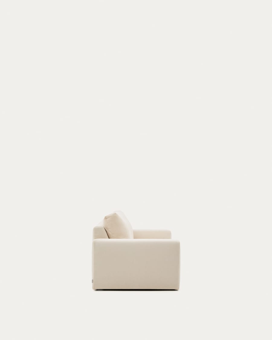 Alea ecru chenille 3-seater modular sofa with removable cover 220cm
