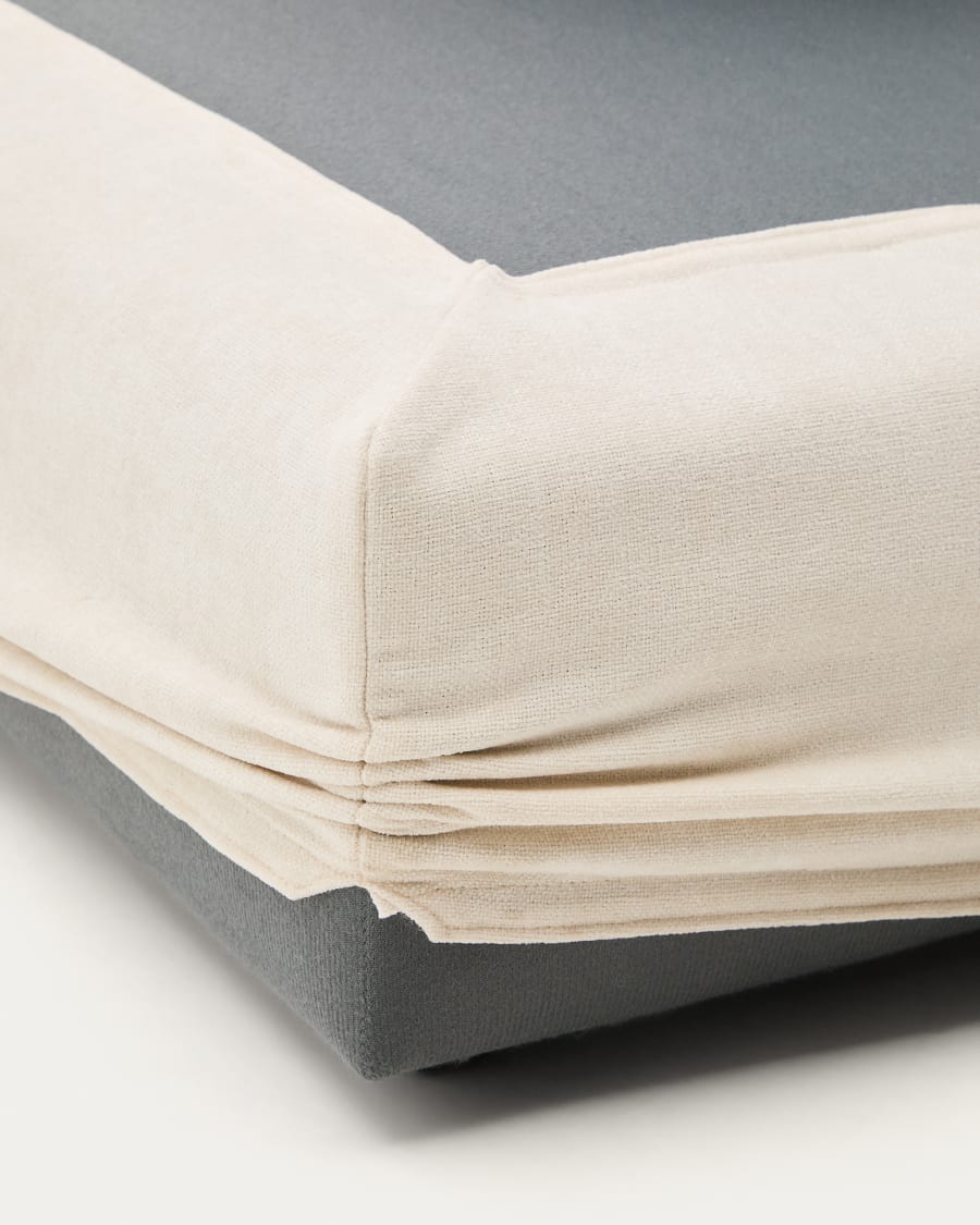 Bezug für linkes Chaiselongue-Modul Alea aus Chenille in Ecru