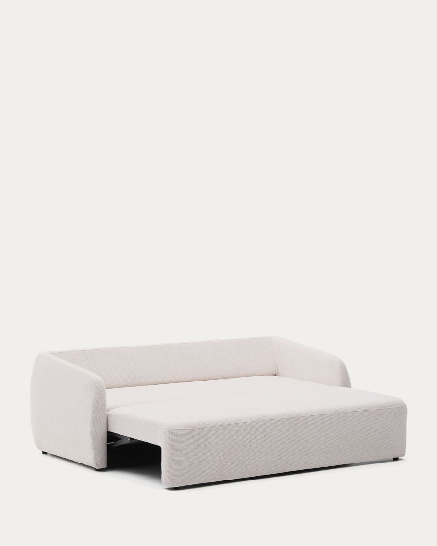 Laira 3-seater sofa bed in ecru chenille 218cm FSC Mix Credit