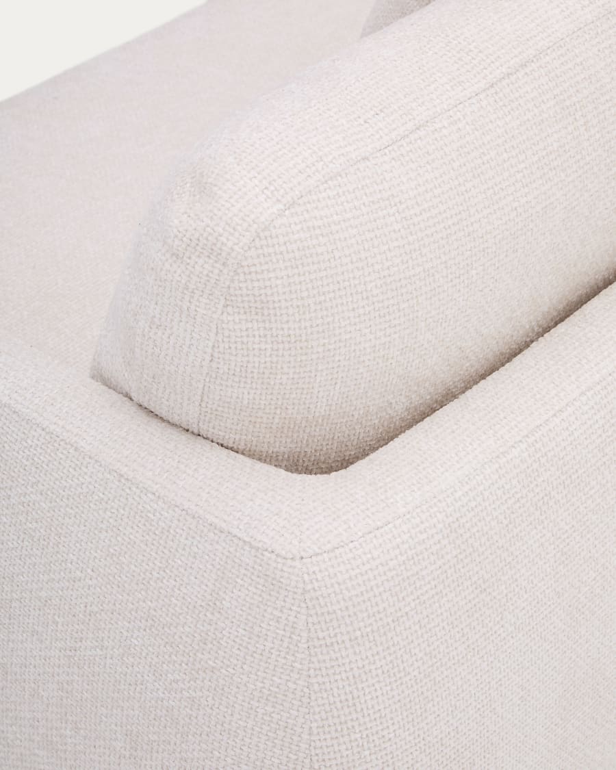 Laira 3-seater sofa bed with left chaise longue in ecru chenille 246cm FSC Mix Credit