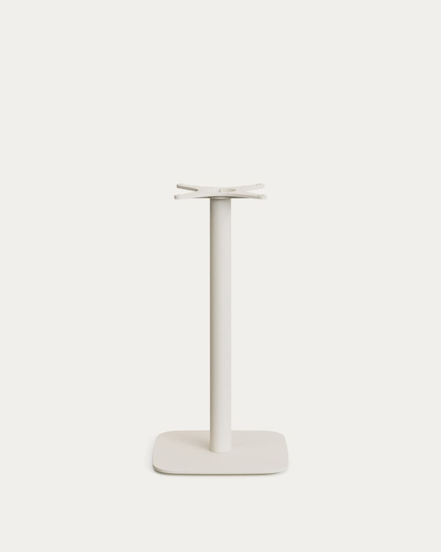 Dina outdoor tall round table with white cement top Ø70cm and white steel base 48x48x96cm