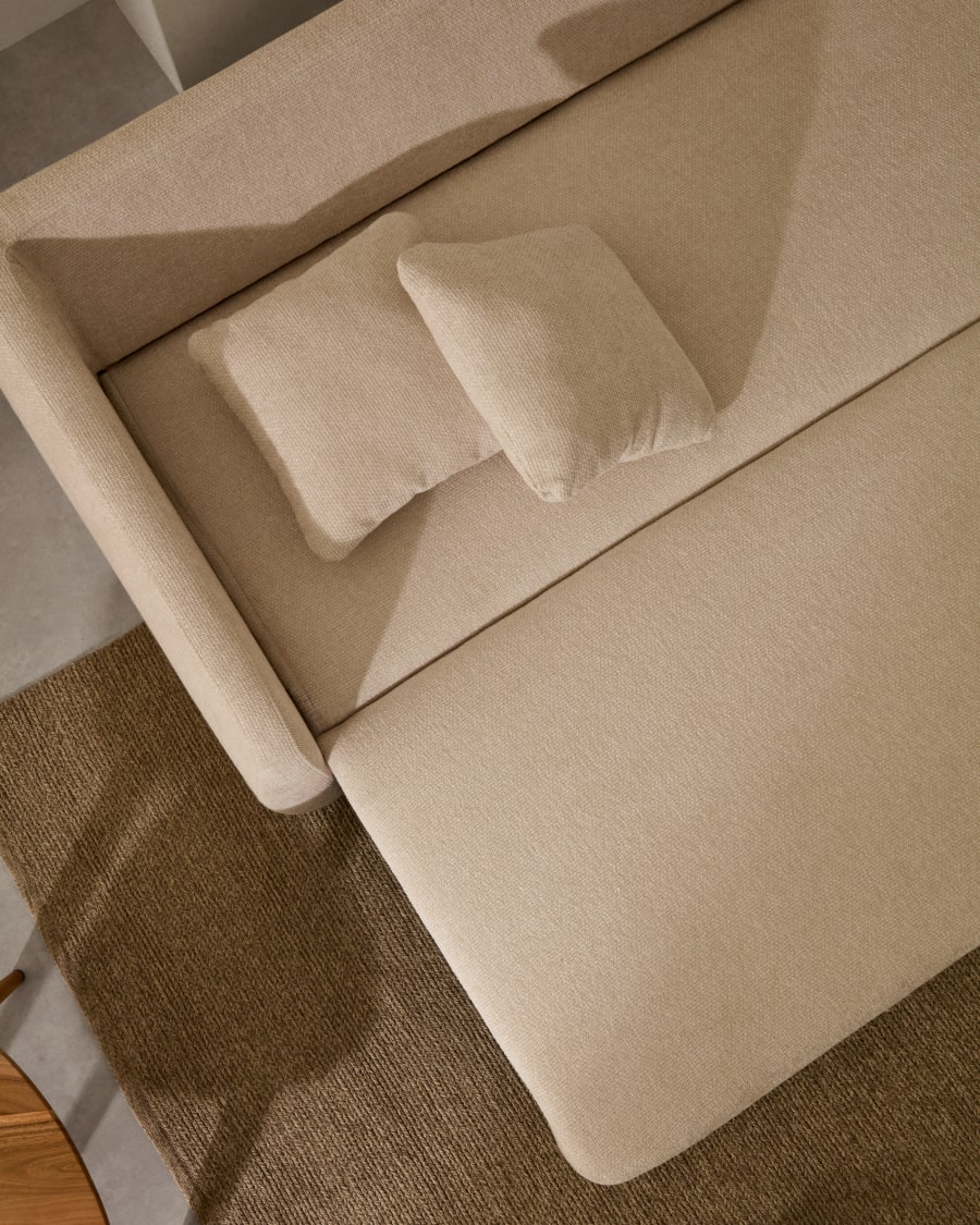 Laira 3-seater sofa bed in ecru chenille 218cm FSC Mix Credit