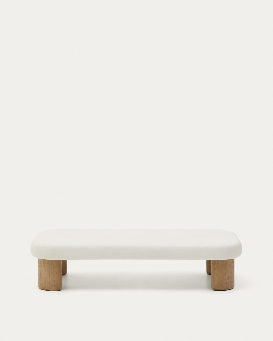Labra coffee table in cement and acacia wood 140 x 70cm