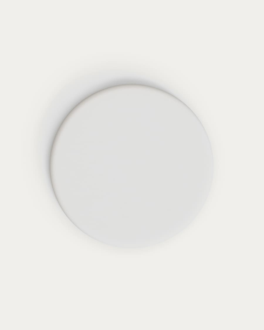 Dina outdoor round table with white cement top Ø70cm and white steel base 48x48x72cm