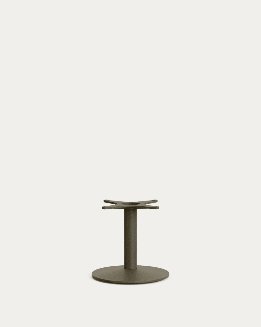 Esilda outdoor round table with green cement top Ø70cm and green steel base Ø42x45cm