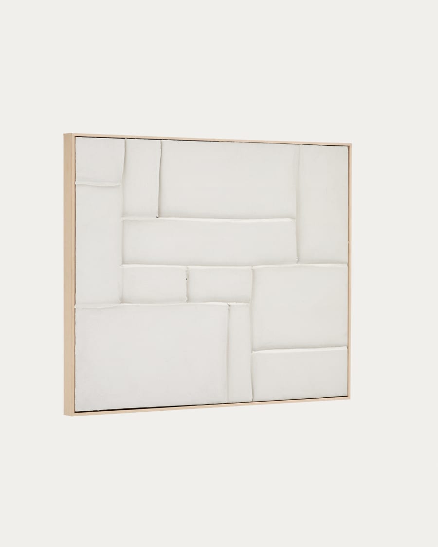 Klis white linen picture with geometric shapes, 80 x 100 cm