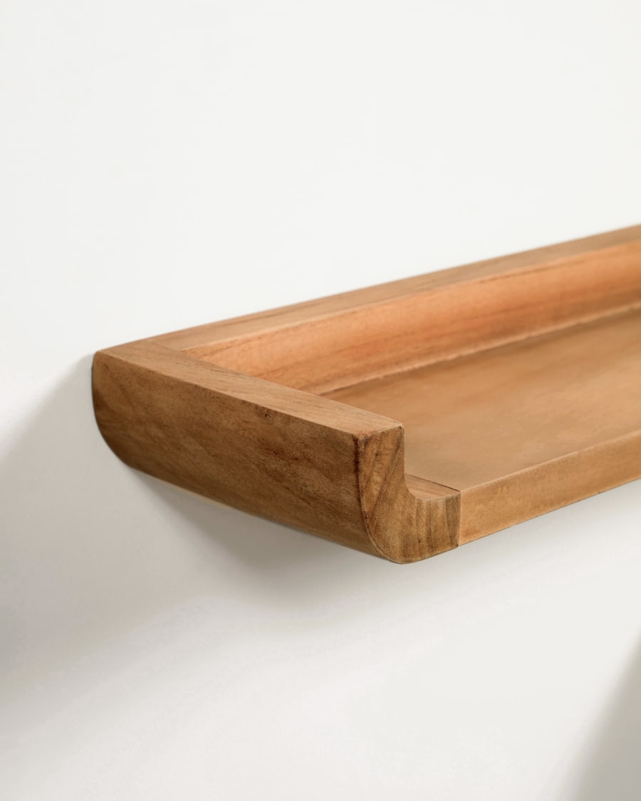 Shamel set of 2 solid teak shelves 50 x 5 cm