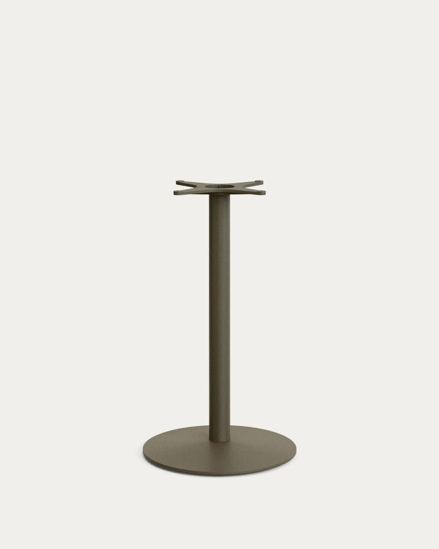 Esilda outdoor tall table with green cement top 70x70cm and green steel base Ø55x96cm