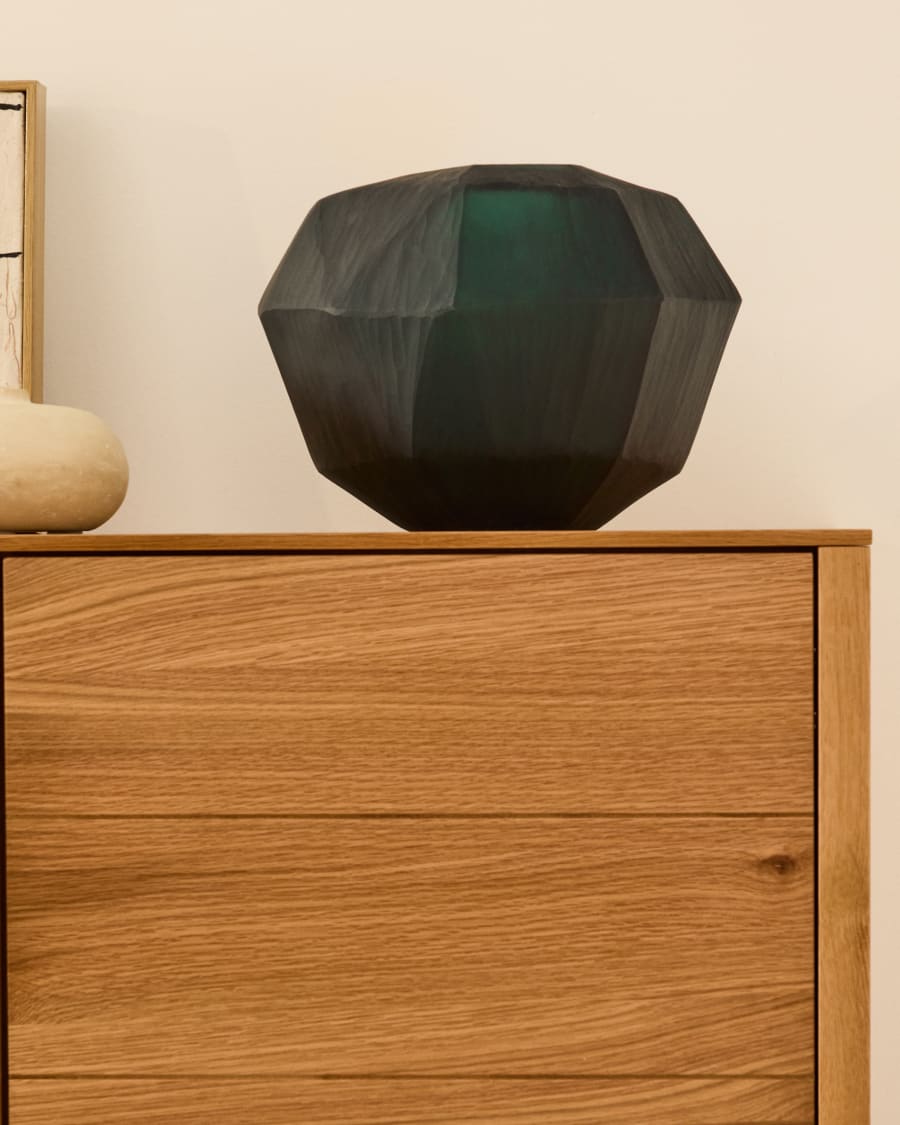 Geonix green glass vase 22cm