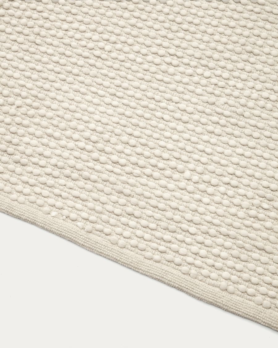 Mascarell rug, cotton and polyester in white, 200 x 300 cm