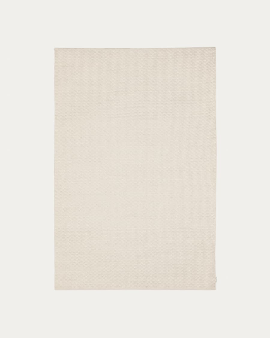Mascarell rug, cotton and polyester in white, 200 x 300 cm