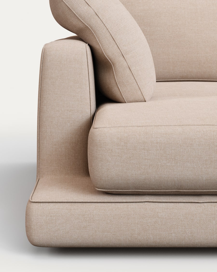 Gala 4-seater sofa with left chaise longue beige 300cm