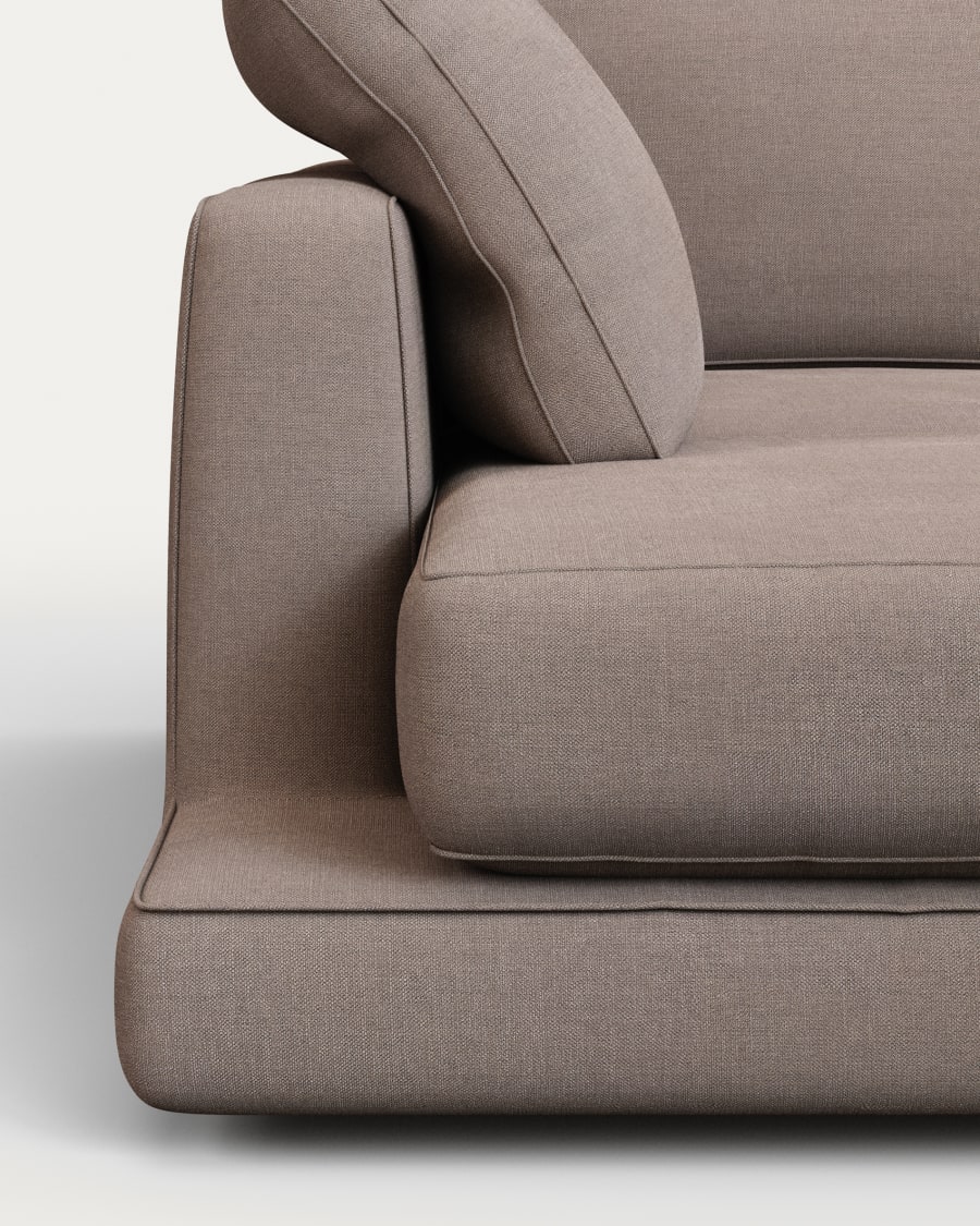 Gala 3-seater sofa with double chaise longue taupe, 210 cm