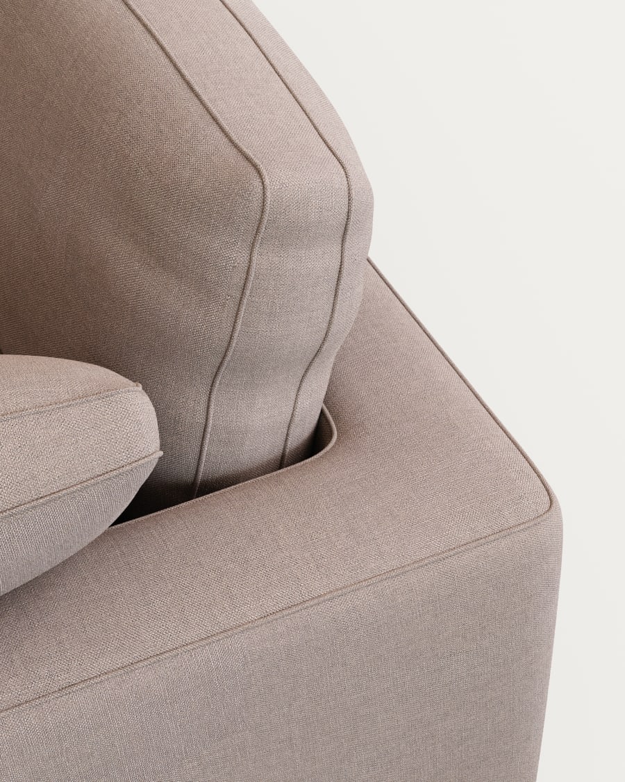 Gala 3-seater sofa with double chaise longue taupe, 210 cm