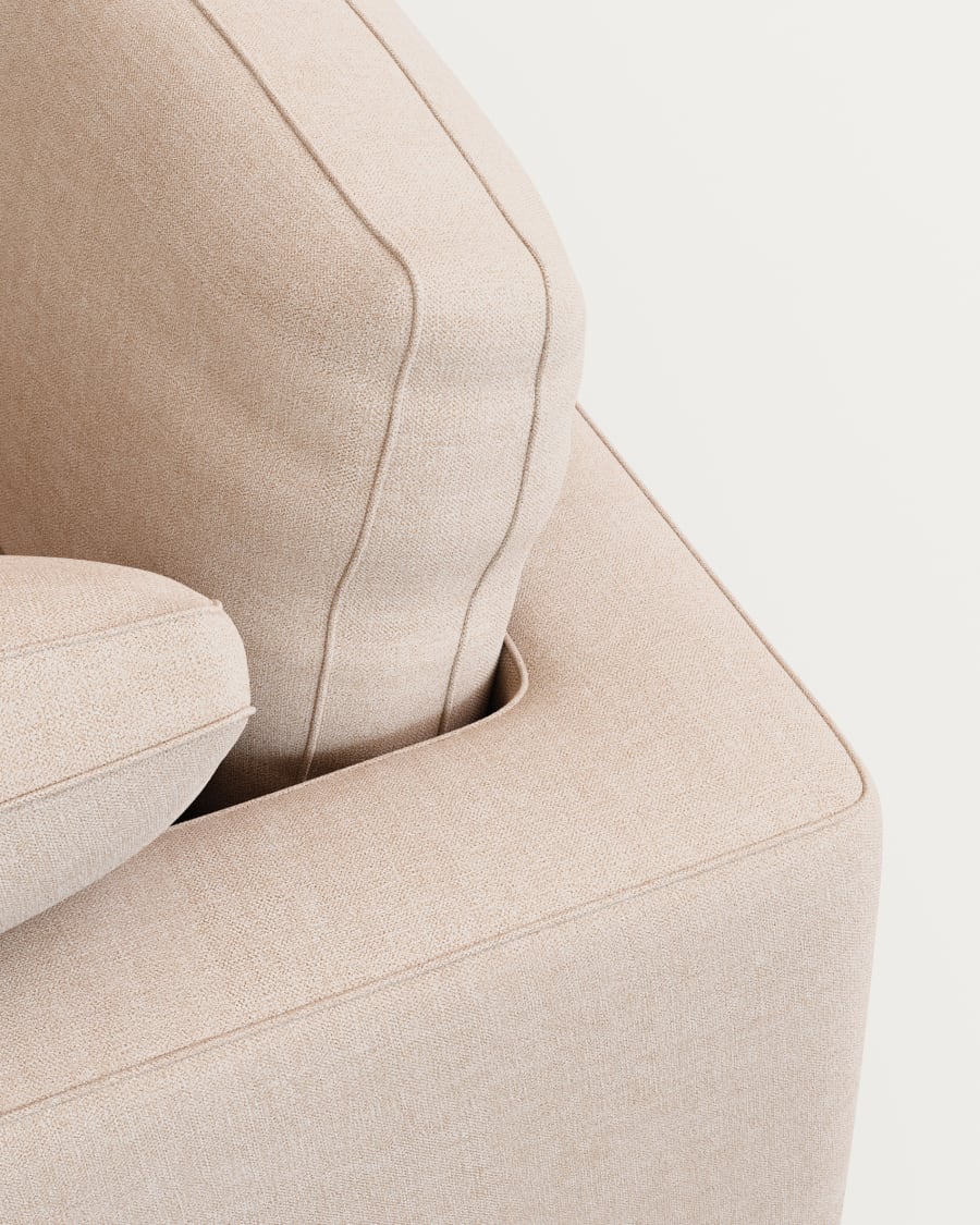 Gala 3-seater sofa with double chaise longue beige, 210cm