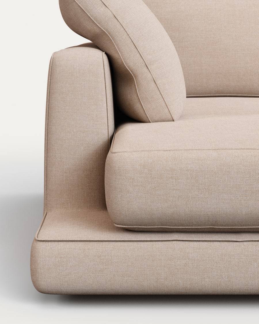 Gala 3-seater sofa with double chaise longue beige, 210cm