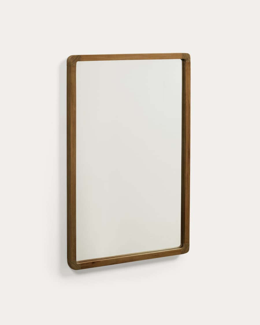 Shamel Spiegel aus massivem Teakholz mit Nussholzfinish 45 x 70 cm