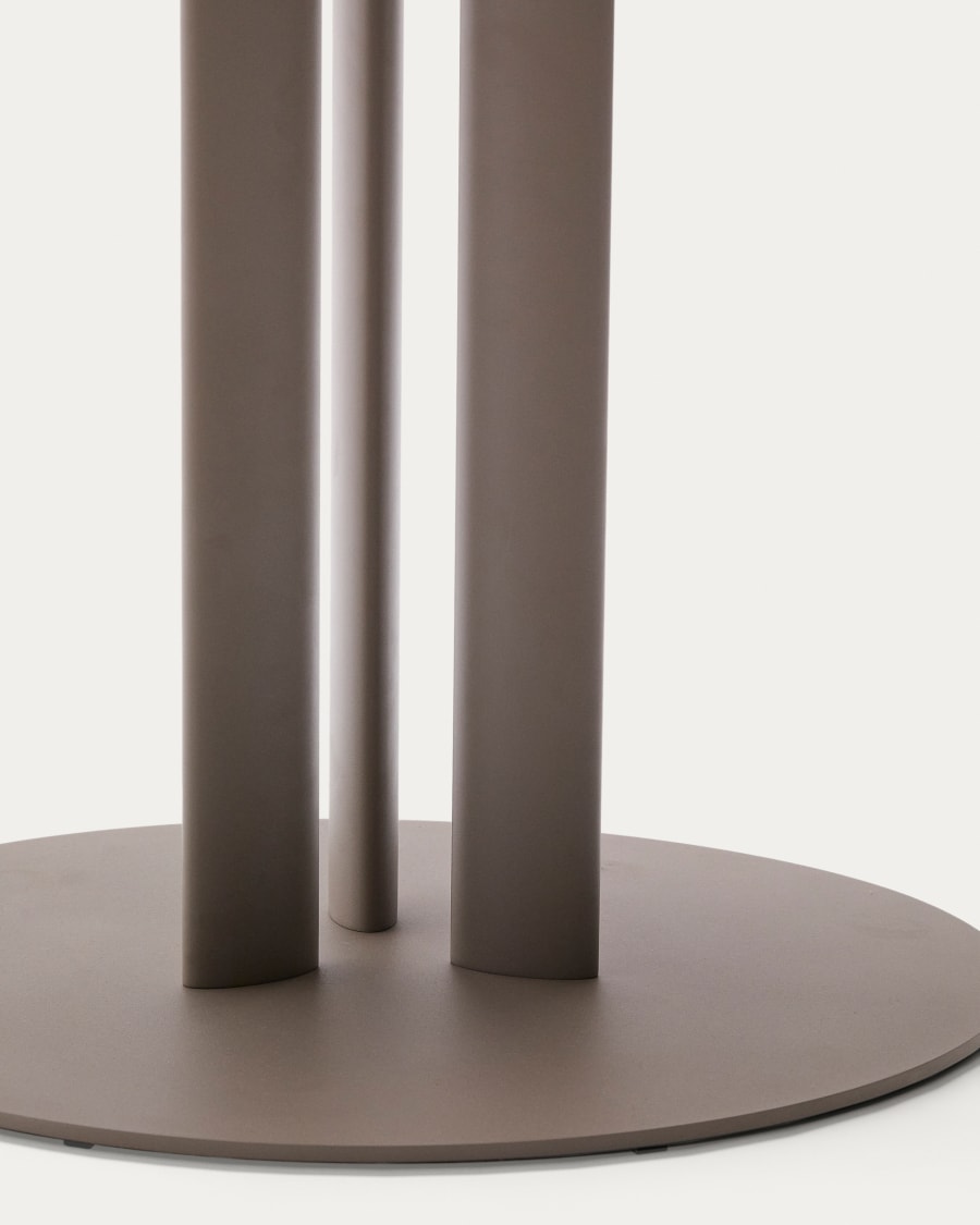 Sedalis round outdoor table in steel with taupe aluminium top Ø120cm