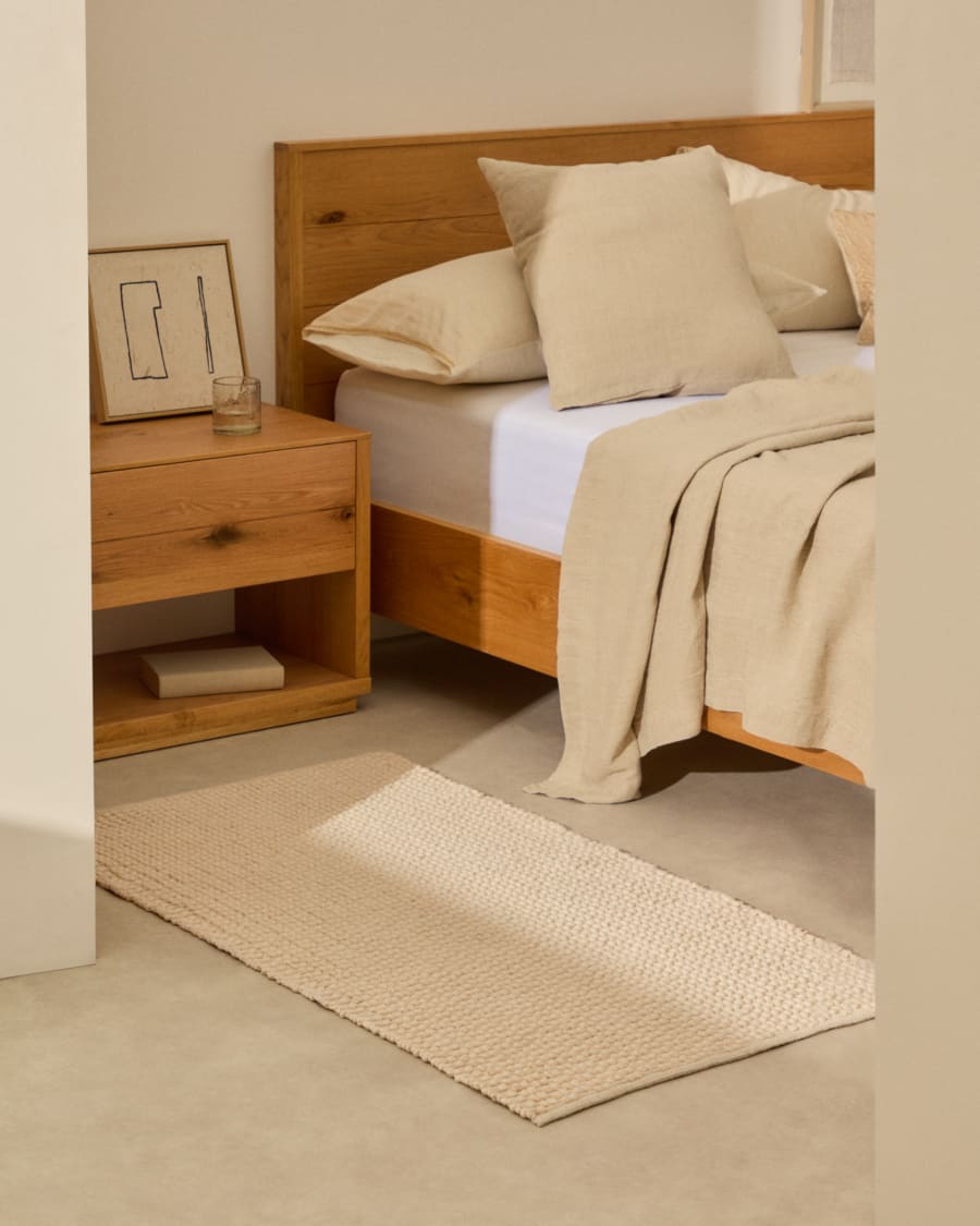 Teppichläufer Mascarell Baumwolle und Polyester weiß 70 x 140 cm