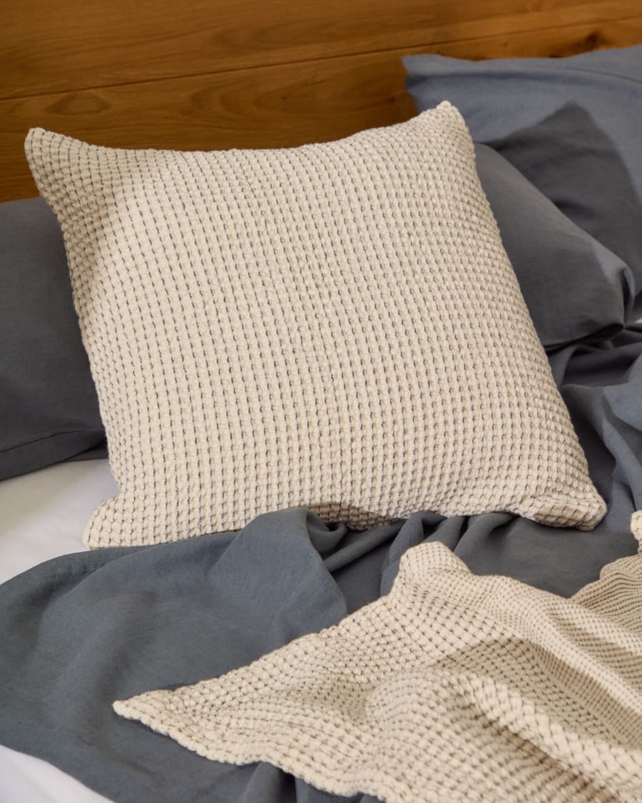2er-Kissenset Mabile 100% Baumwolle Jacquard gestreift in Blau 50 x 50 cm