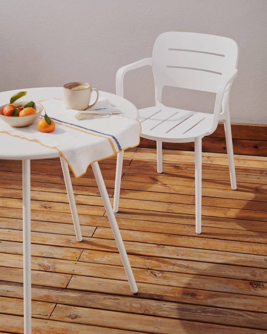 Morella stackable outdoor chair in white