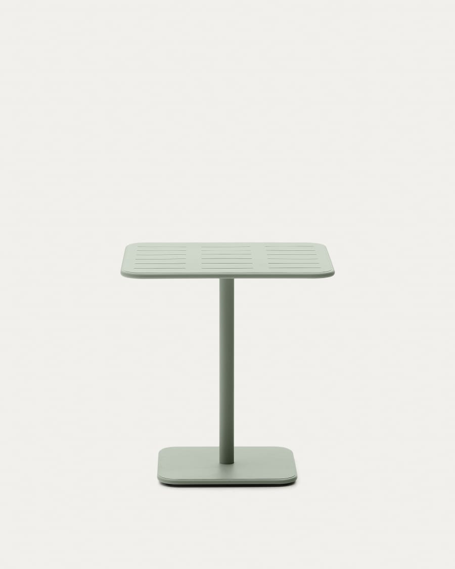 Brai outdoor table in turquoise galvanised steel 70 x 70cm