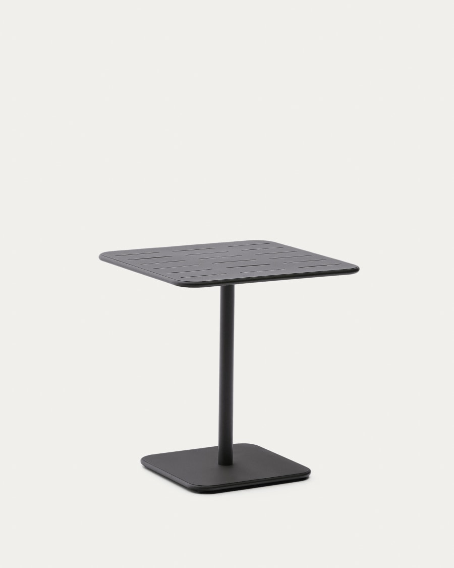 Brai outdoor table in dark grey galvanised steel 70 x 70cm