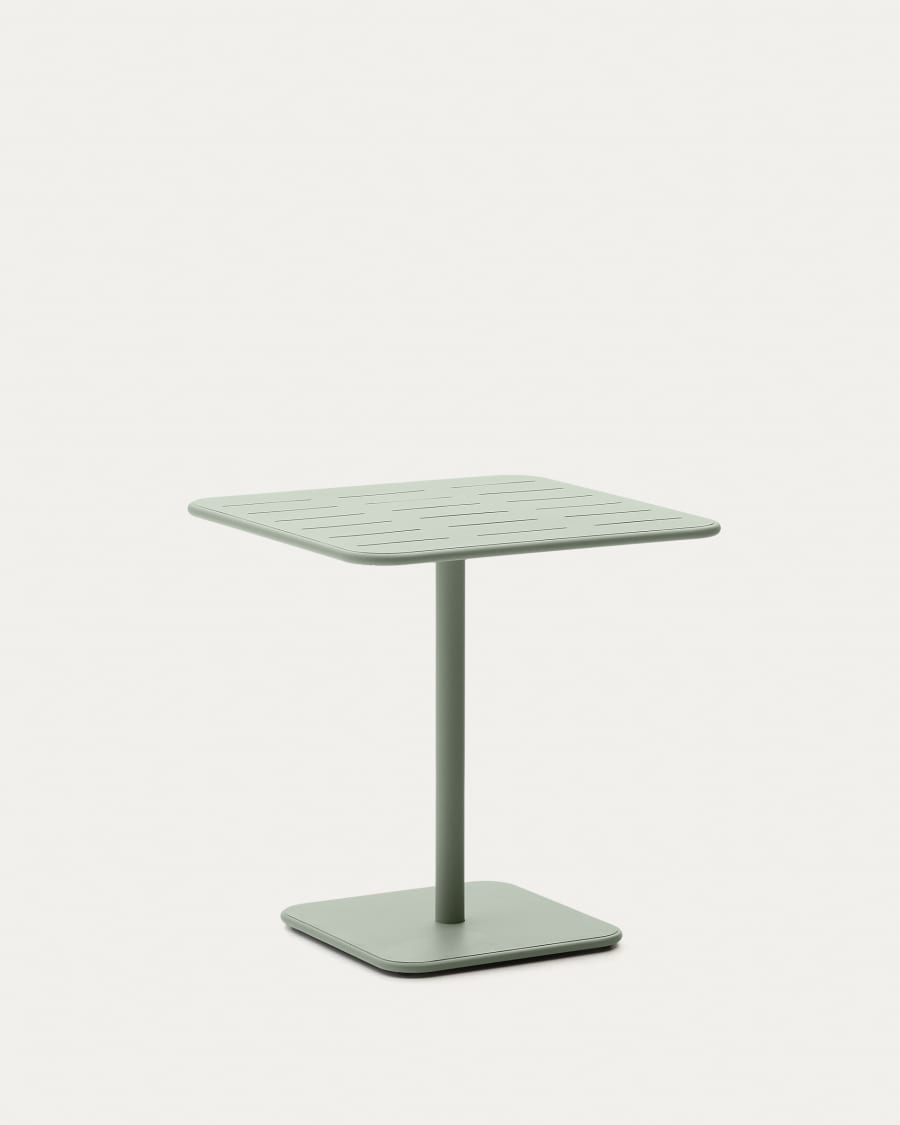 Brai outdoor table in turquoise galvanised steel 70 x 70cm
