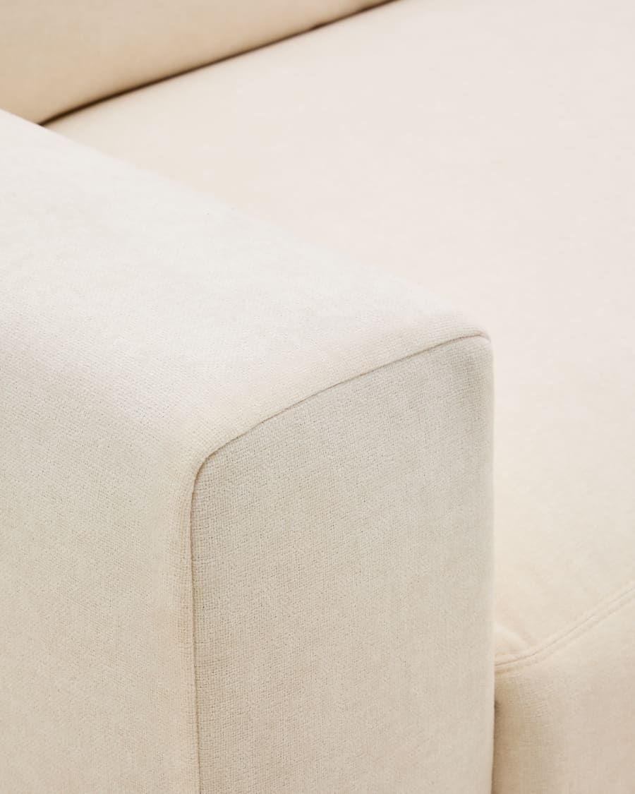 Alea ecru chenille 3-seater modular sofa with removable cover 220cm
