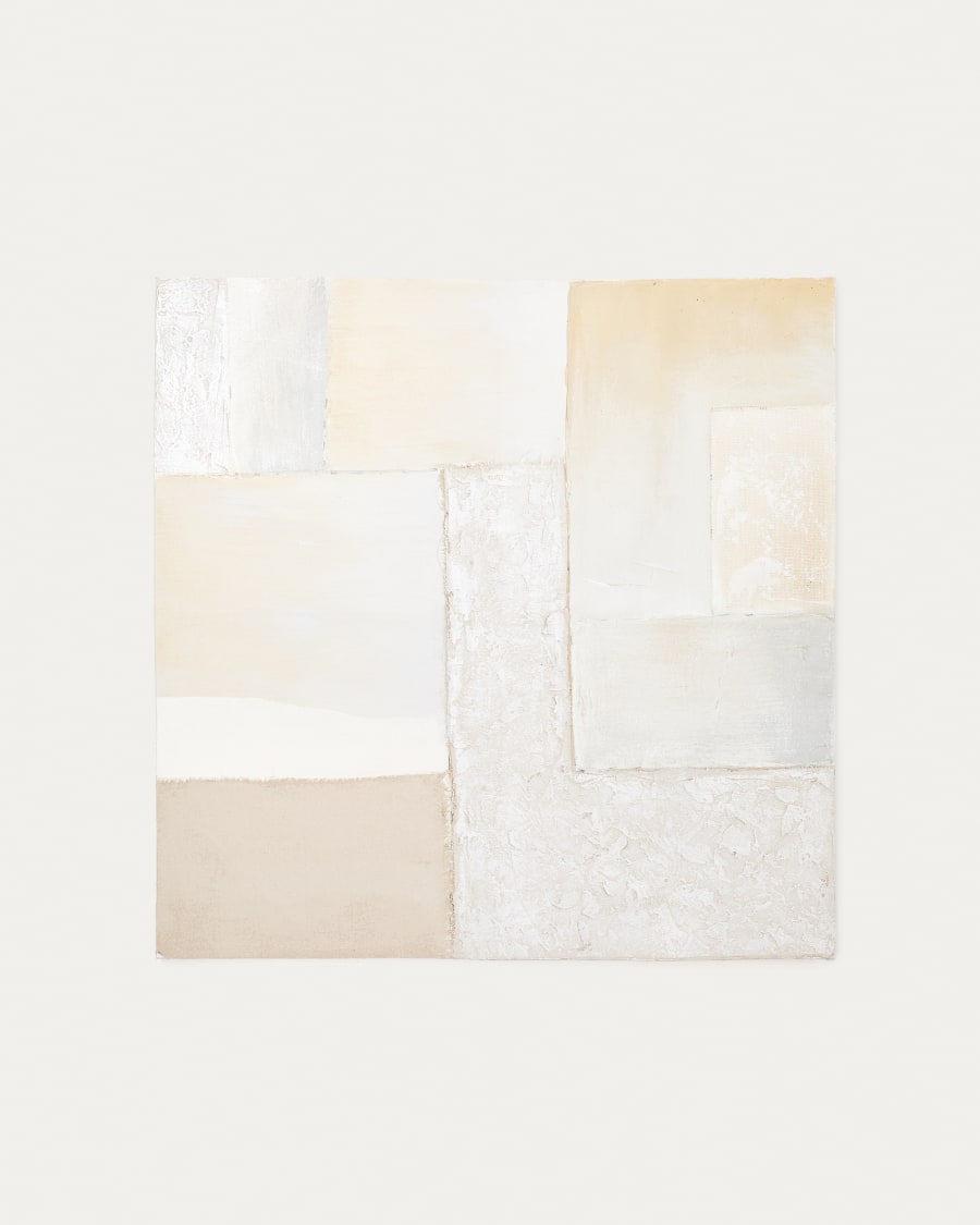 Pineda abstract canvas in white, 95 x 95 cm