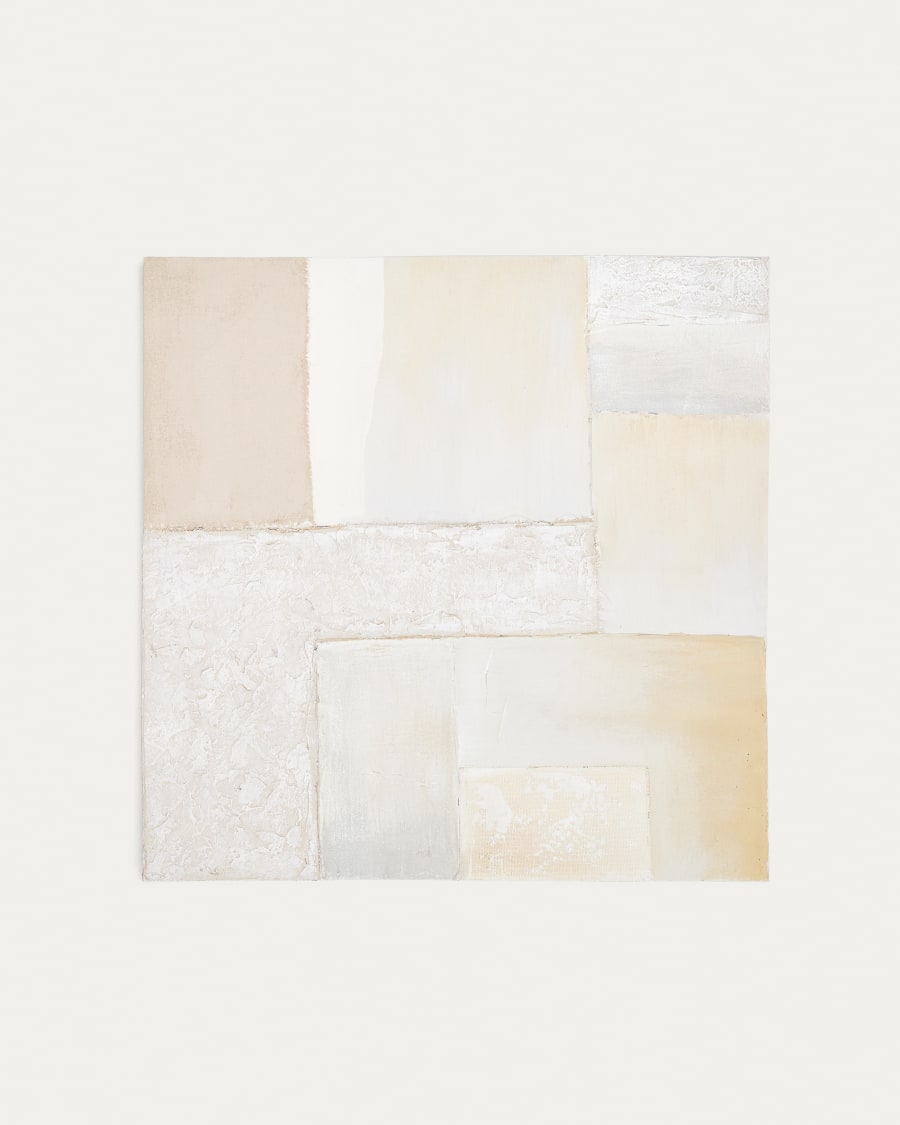 Pineda abstract canvas in white, 95 x 95 cm