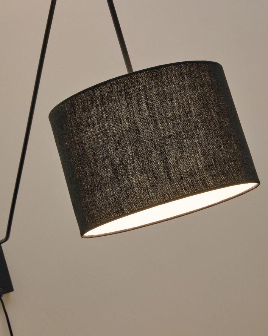 Wandleuchte Jex aus schwarz lackiertem Metall