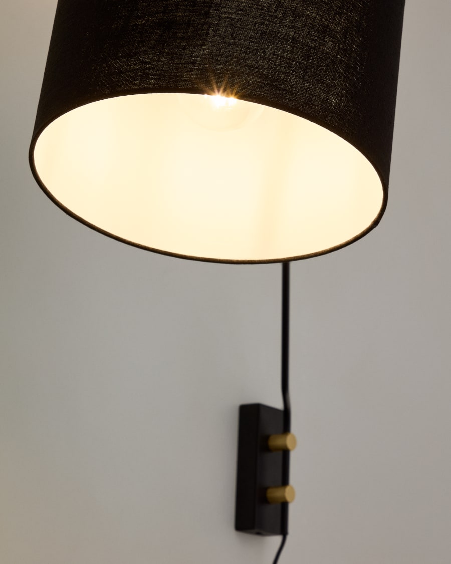 Wandleuchte Jex aus schwarz lackiertem Metall