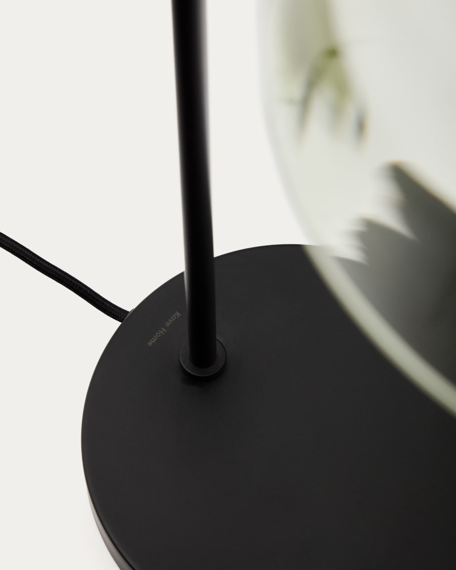 Silex table lamp with a metal foot in green glass UK adapter