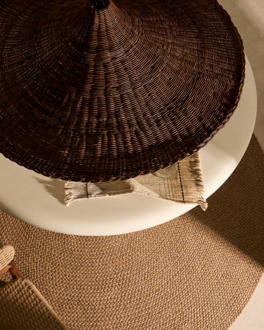 Lampenschirm für Deckenleuchte Bladia aus Rattan mit Finish in Braun Ø 70 cm