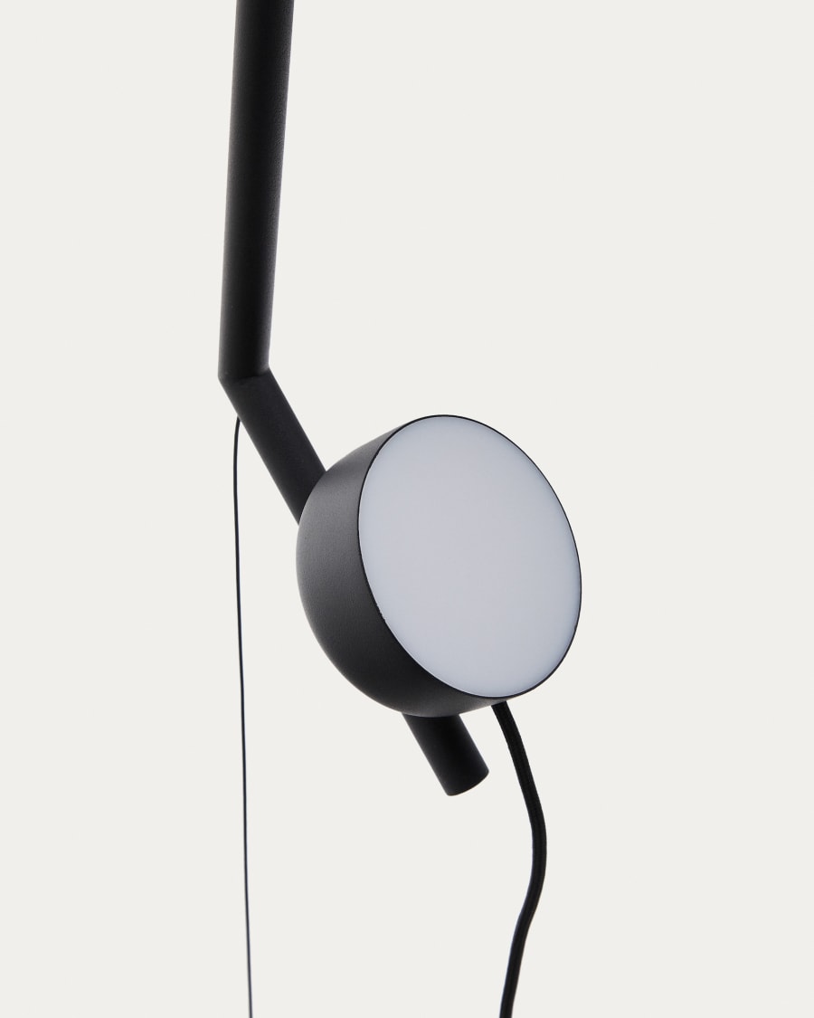 Orey black metal lamp stand with multi-position spotlight and UK adaptor
