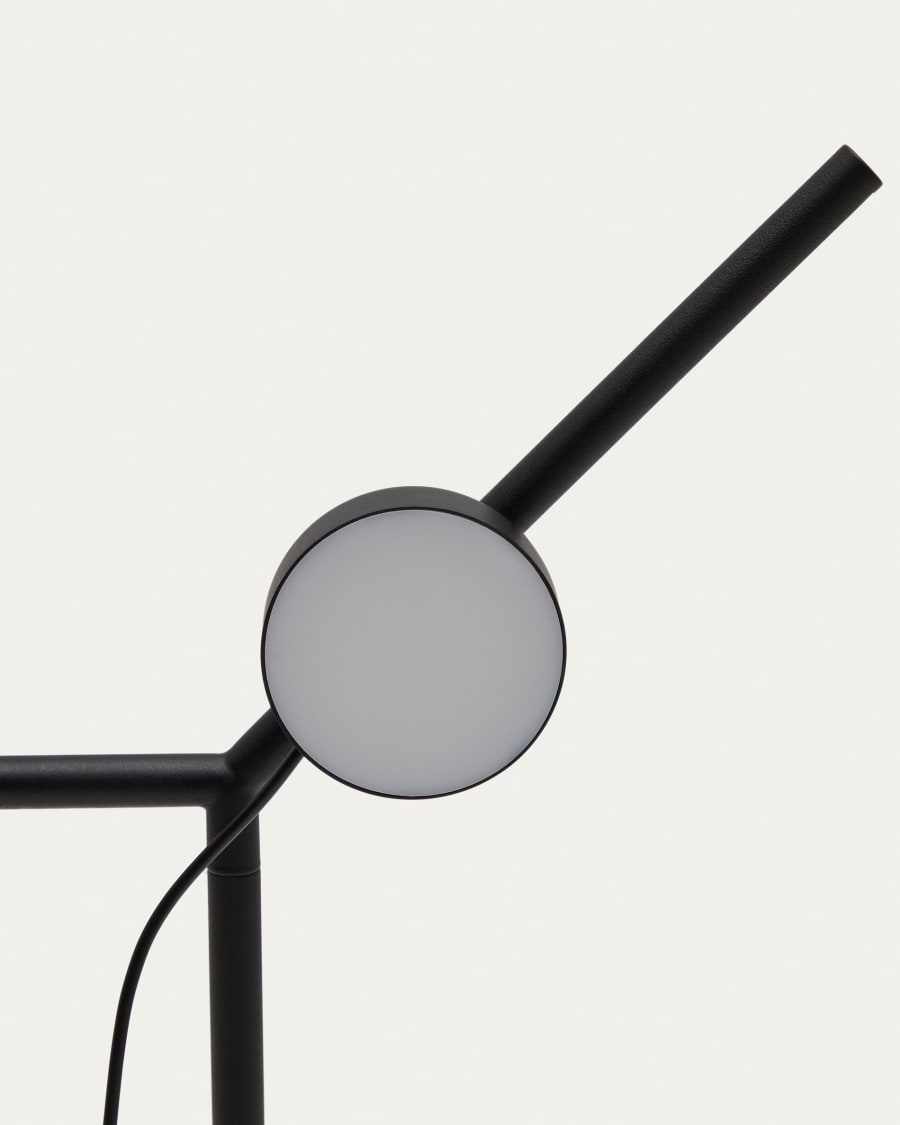 Stehlampe Orey aus schwarzem Metall mit Multipositions-Lichtpunkt
